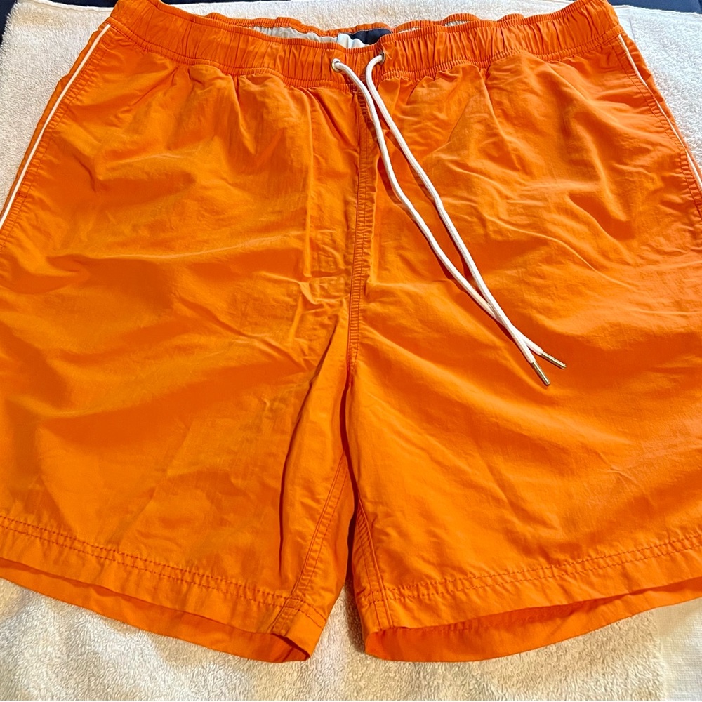 Nautica Size XXL Coral Orange Swim Trunks with Mesh Lining 6" INSEAM